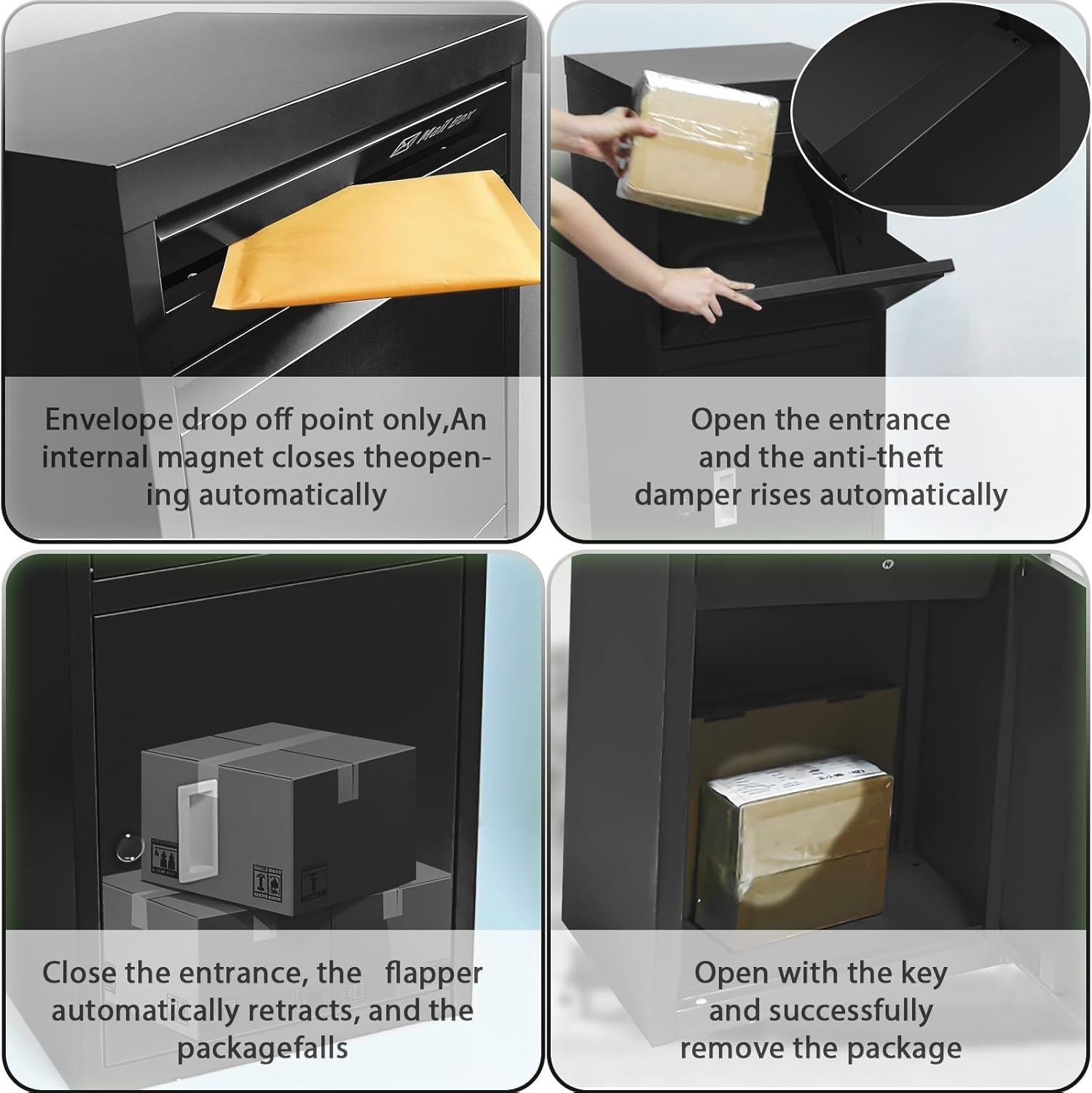 Outside Package Delivery Box w/Lock Secure for Porch,Curbside,House Antitheft