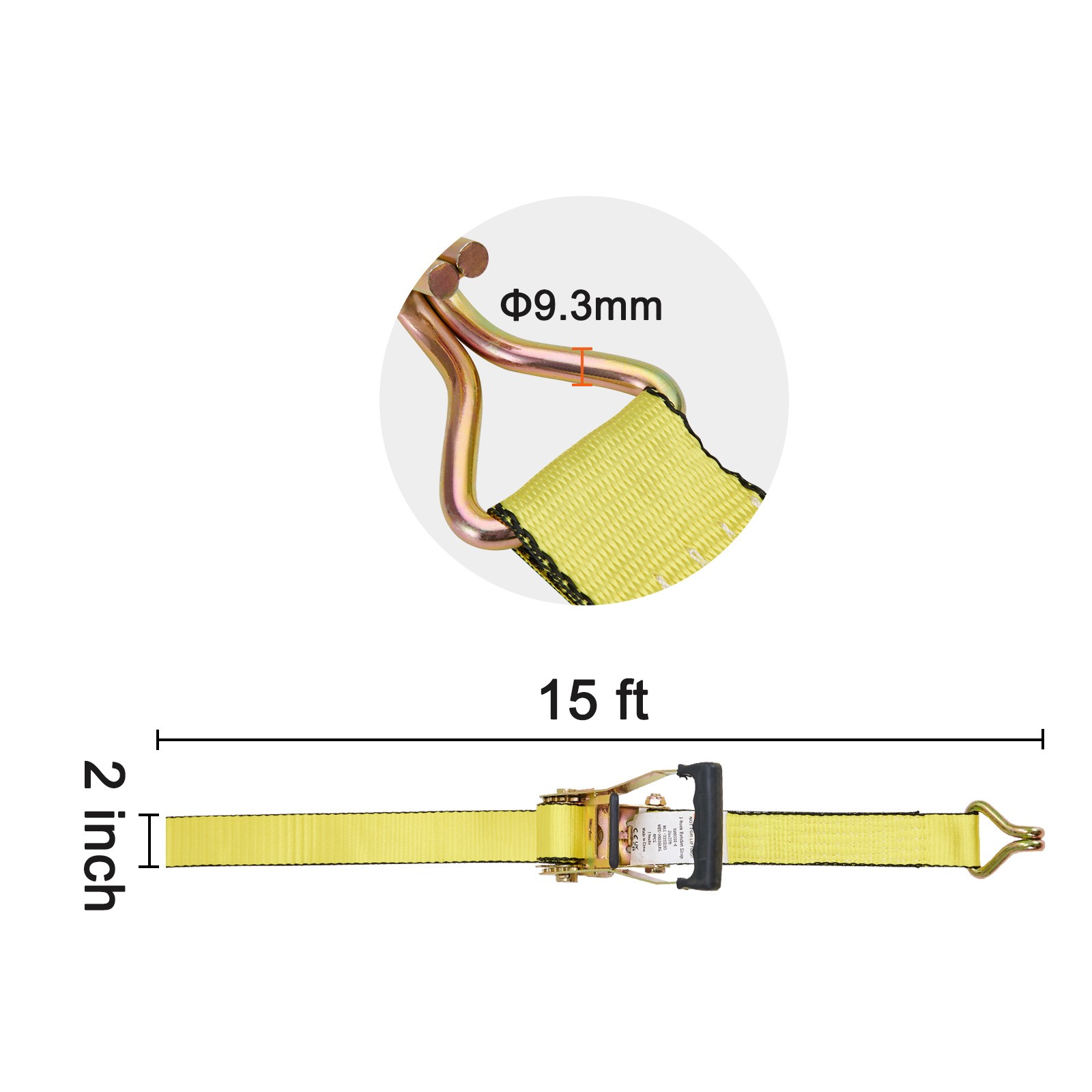 VEVOR 4 Pack Ratchet Tie Down Straps 5000 lbs 2″ x 15′ Heavy Duty Double J Hook