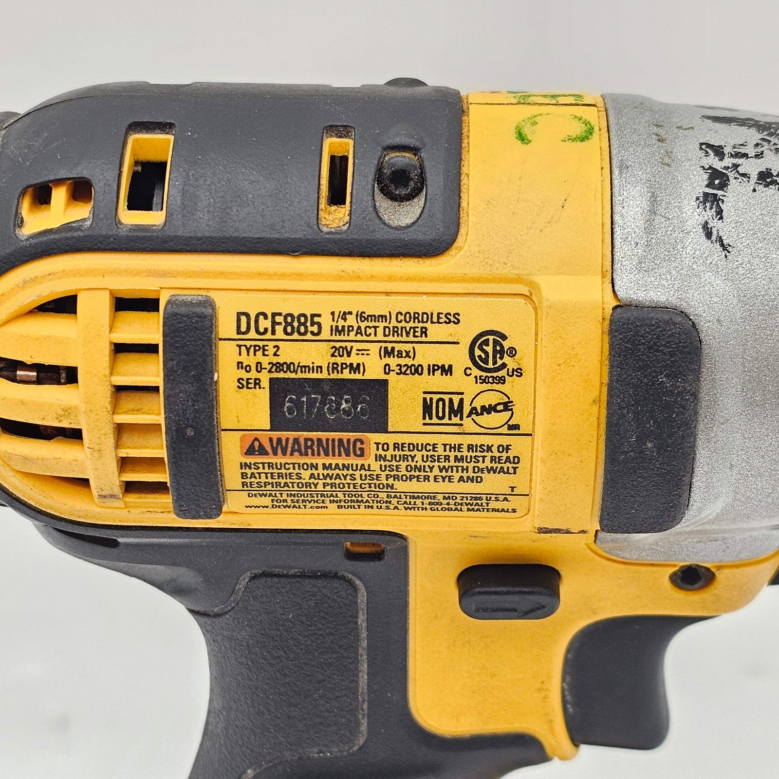 DeWalt DCF885 20V MAX 1/4″ Cordless Impact Driver
