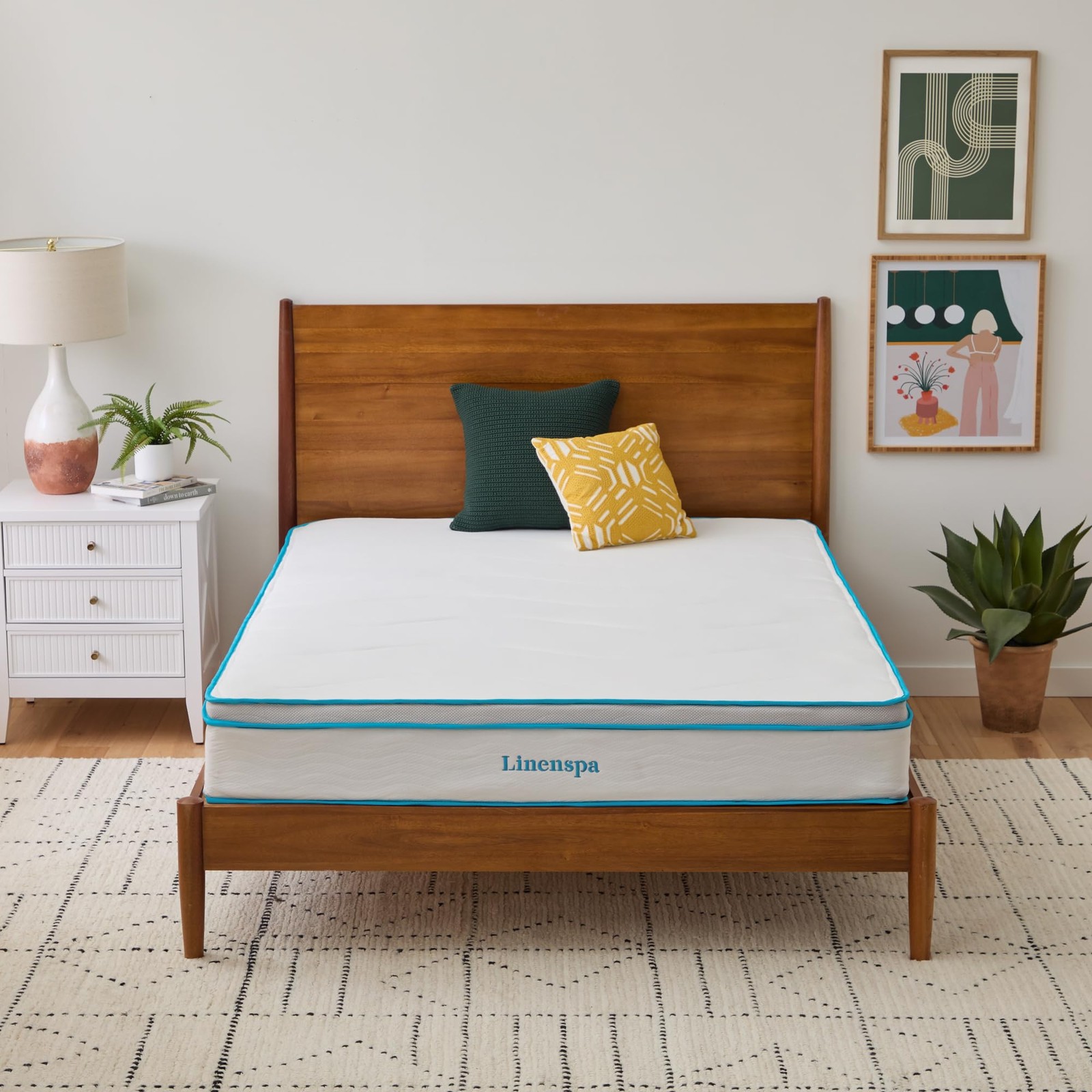 Linenspa 10 Inch Memory Foam and Spring Hybrid Mattress – Medium Feel – Bed …