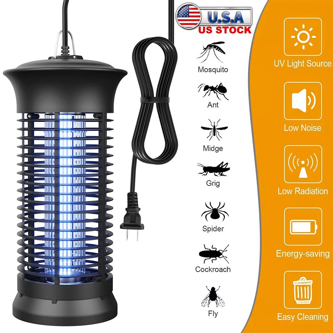 Electric Fly Bug Zapper Mosquito Insect Killer LED Light Trap Pest Control Lamp