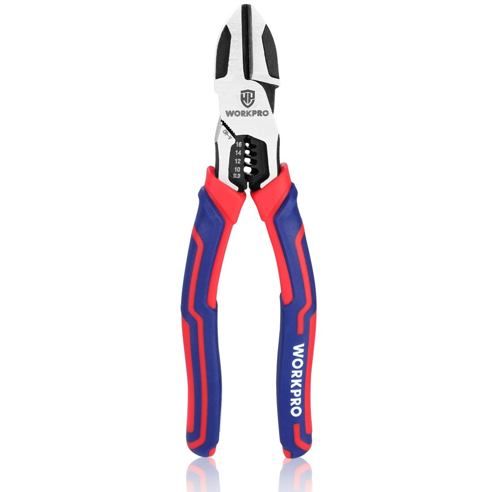 WORKPRO Diagonal Cutting Plier 7.5″ Wire Stripper Heavy Duty Side-Cutting Pliers