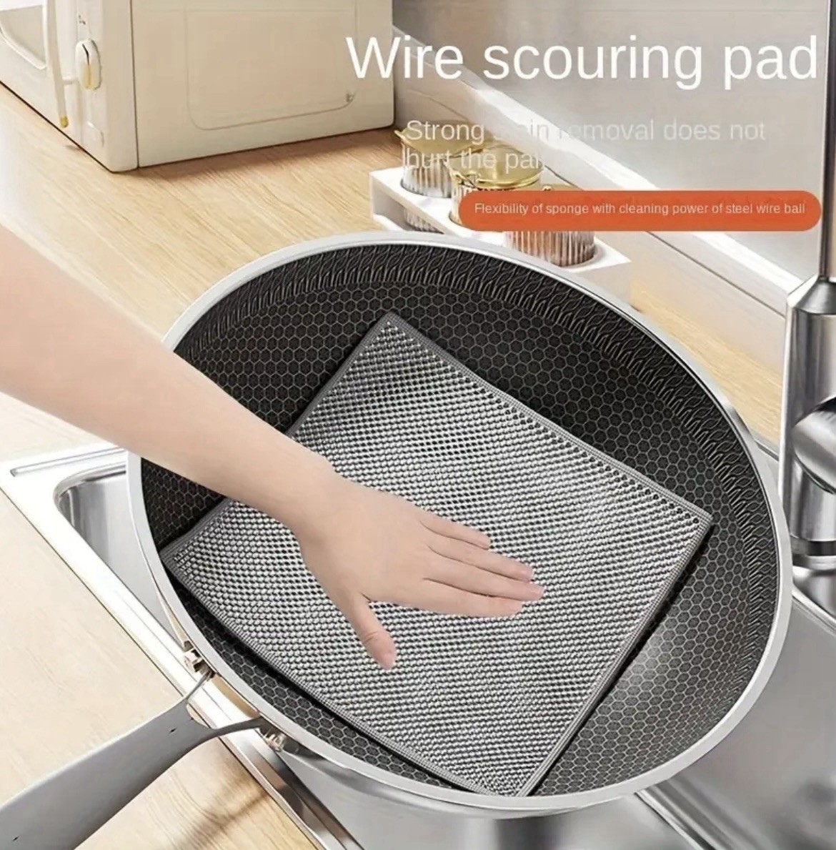 Mesh Wire Multi-Purpose Wash-Cloth Kitchen Deep Clean Towel Steel Pot Dish Rag
