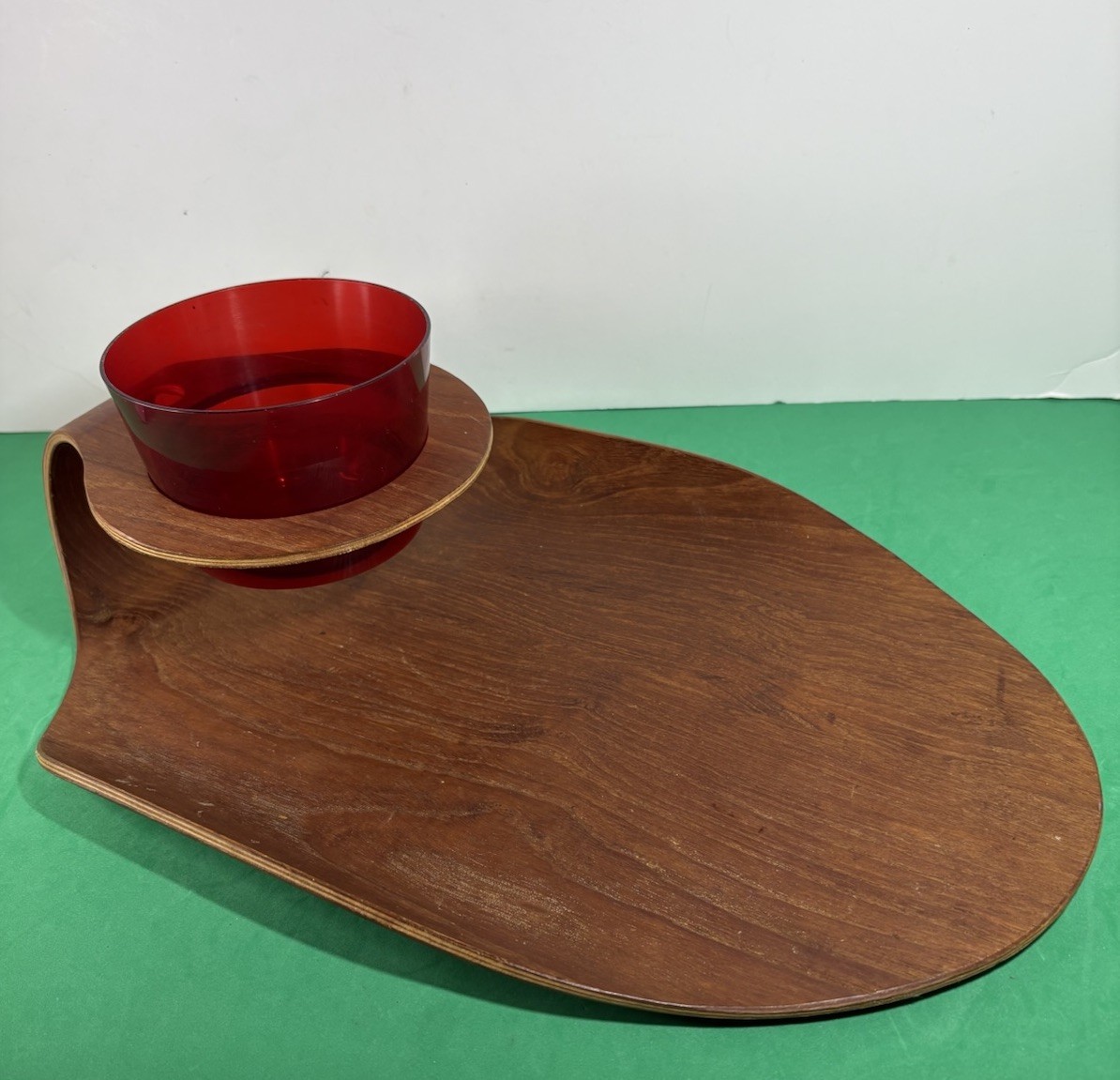 MCM Teak Wood Dip & Chip Tray-Made In Sweden For Rainbow Prod. -Party-July 4th