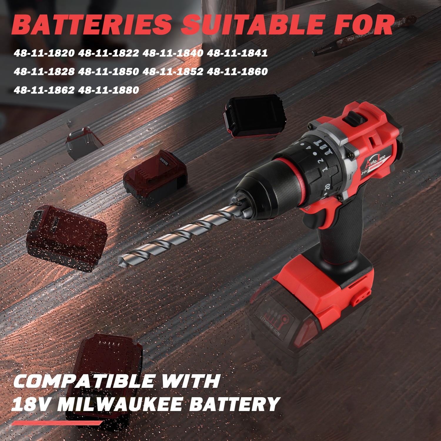 Cordless Brushless 3/8-inch Drill Driver for Milwaukee M18 18V Battery TOOL ONLY