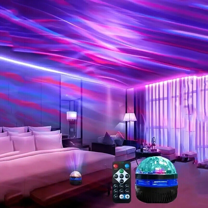 2 Pcs Northern Lights Galaxy Projection Lamp Aurora Star Projector Night Lights