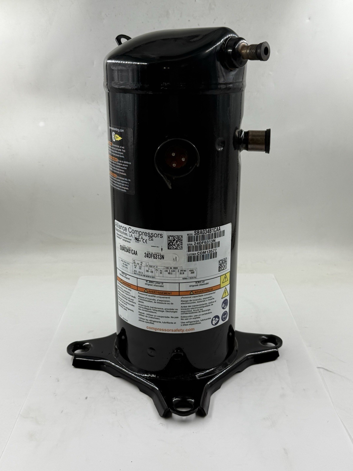NEW Trane Alliance Compressor SBA034B1CAA COM13577 208-230V 1PH R410A 3 TON