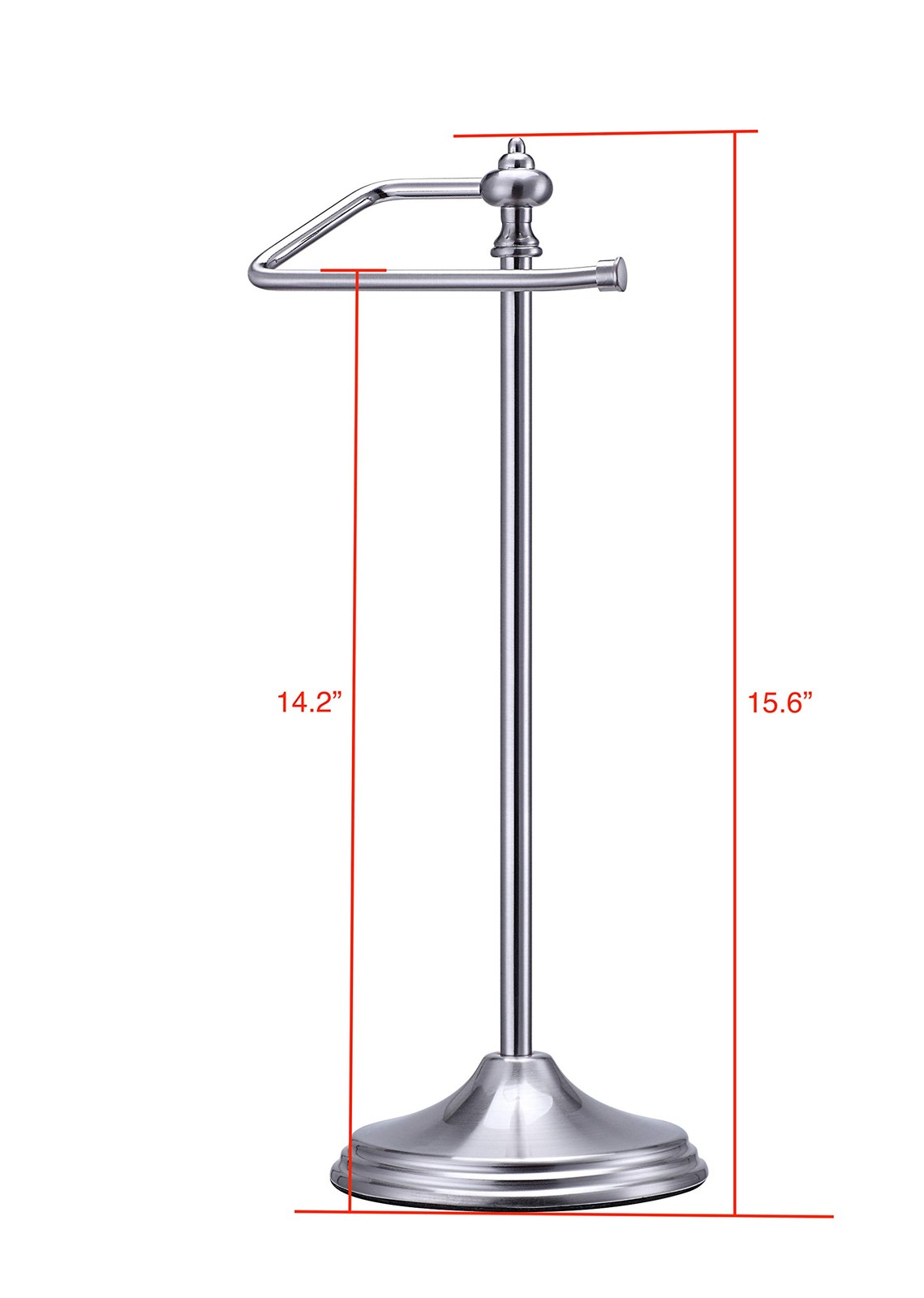 Metal Fingertip Towel Holder Stand Satin Nickel 14.2 In 15.6×5.6×5.6 In