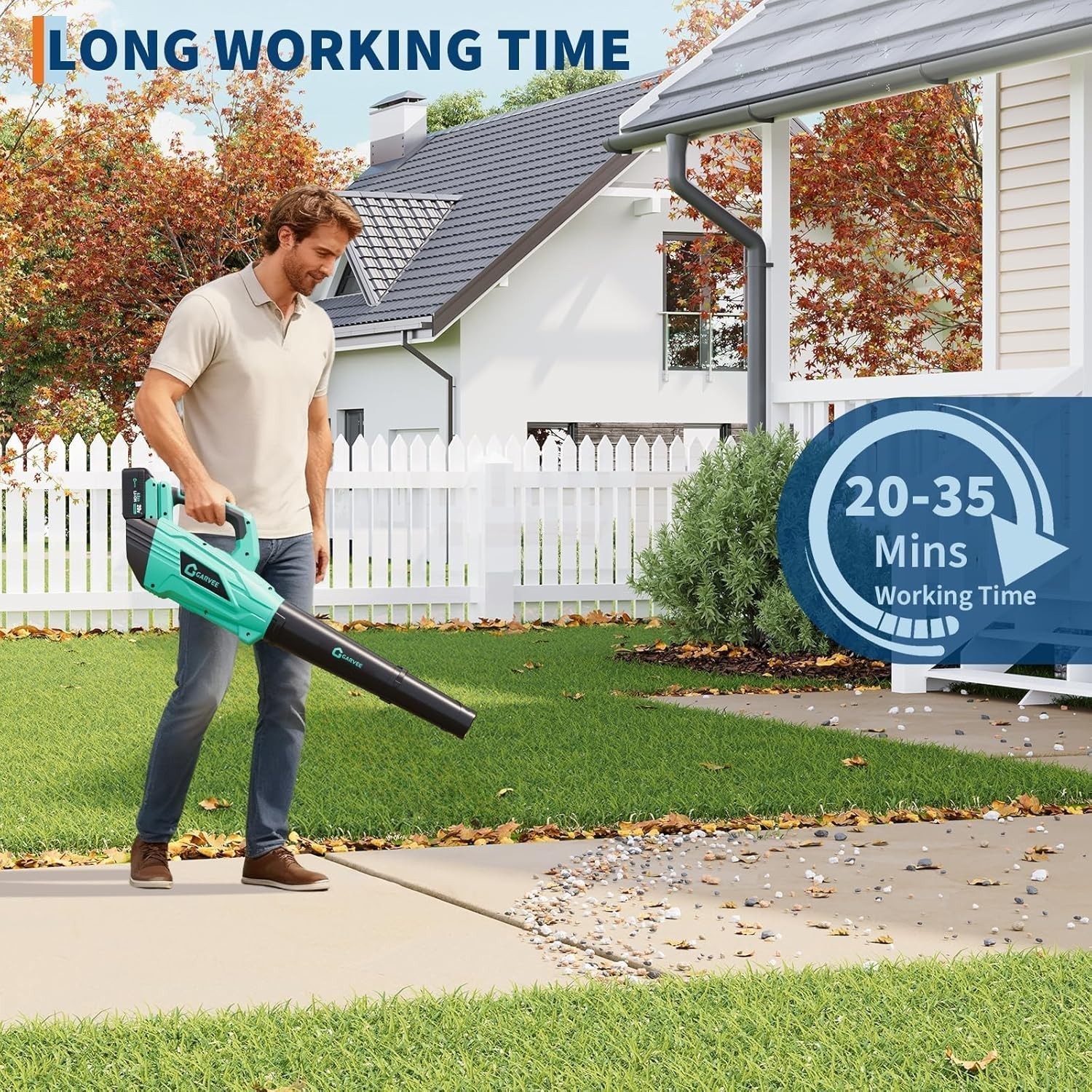 Cordless Leaf Blower Brushless 20V HP 250MPH 750CFM Mulcher/Vacuum w/4Ah Battery