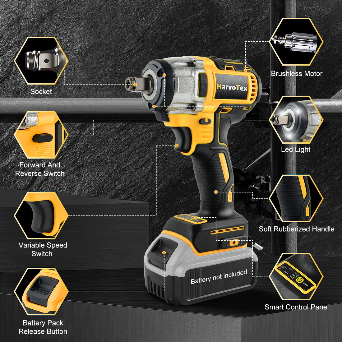For Dewalt 20V Battery Cordless Impact Wrench 1/2″ Brushless Bare Tool Only
