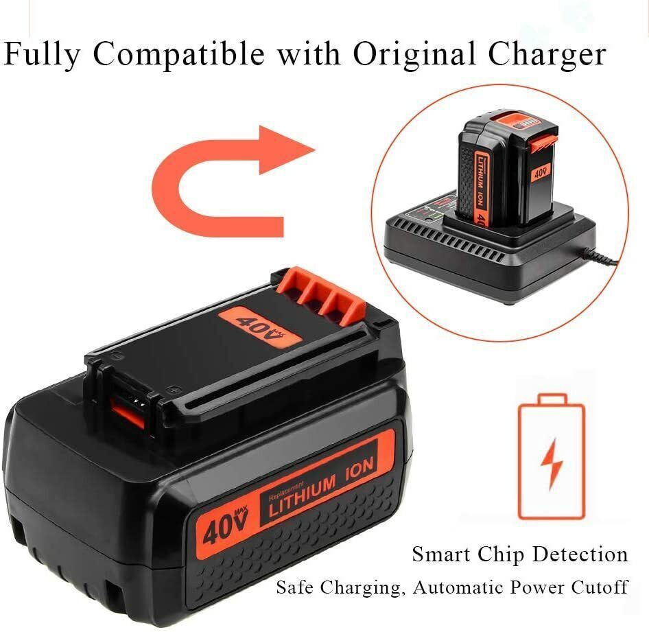 40V MAX Lithium Ion Battery 4.0Ah for Black & Decker 40Volt LBXR36 LBX2040 LBX36