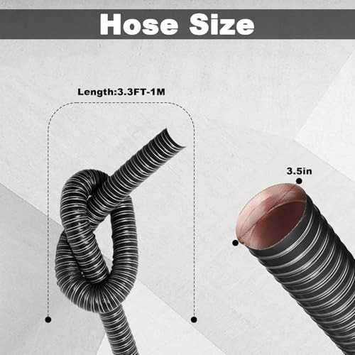 3.5in Automotive Air Duct Hose, Length 1 Meter-3.3ft, 3.5in-3.3FT-1M Black