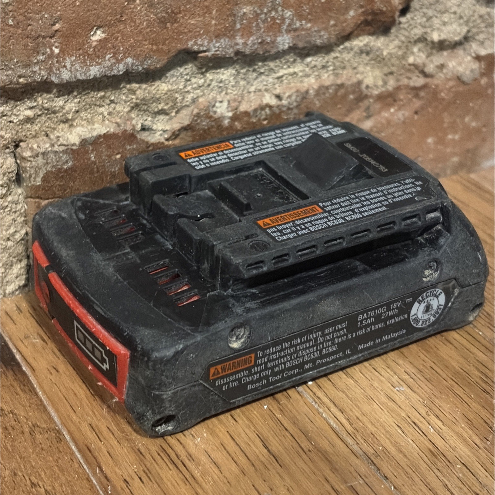 Bosch Lithium Slim Pack 18V Battery Model BAT610G Battery Only – Tested Working