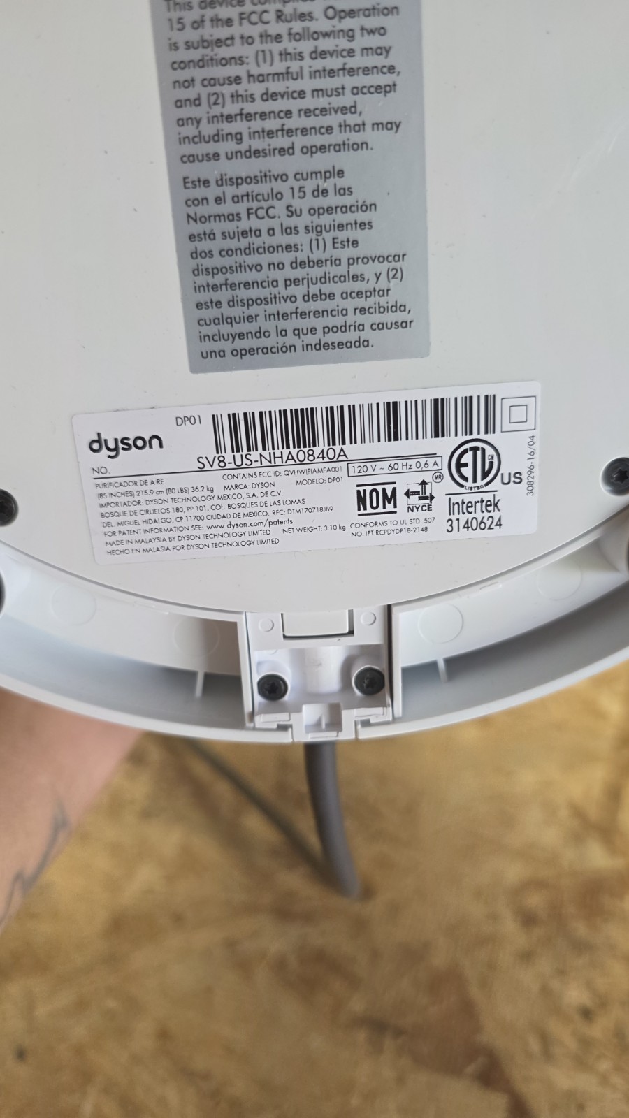Dyson Pure Cool Link Desk White/Silver DP01 Smart Air Purifier Fan | W Remote
