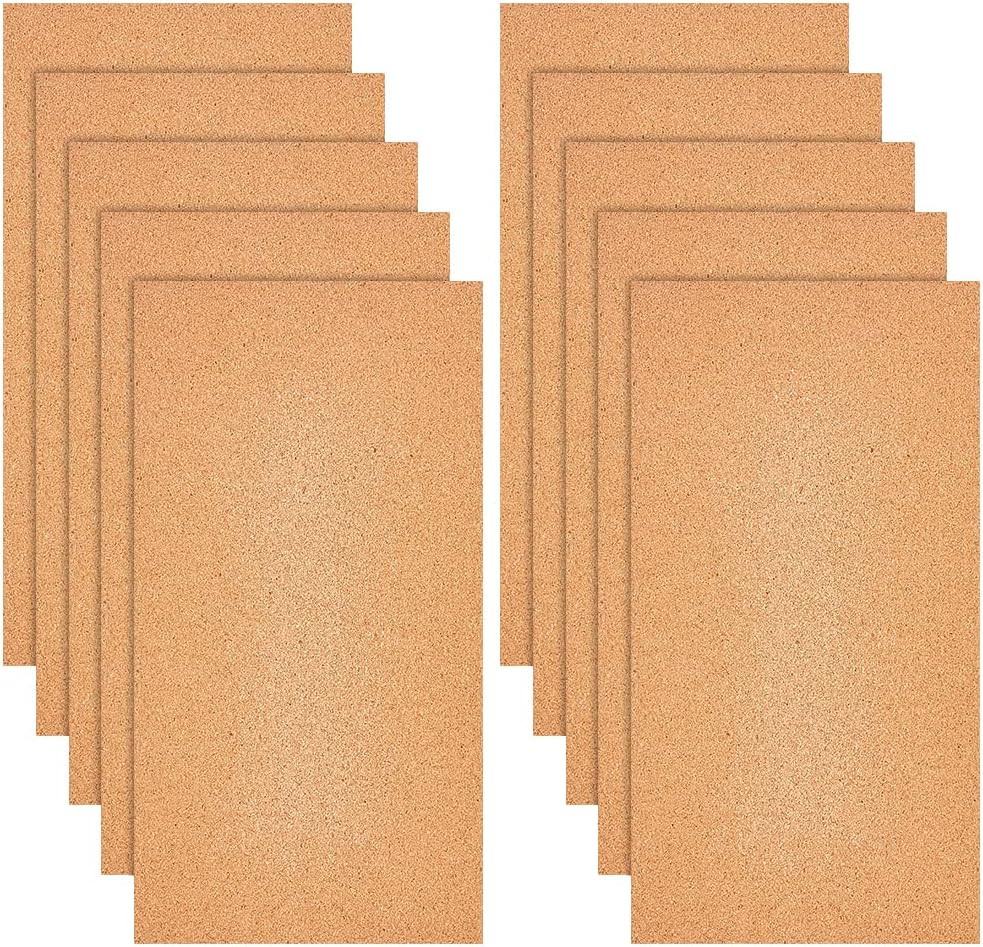 10PCS 1mm Cork Sheets 12×6.1in Thin Cork Board Rolls DIY Crafts Coaster Mats