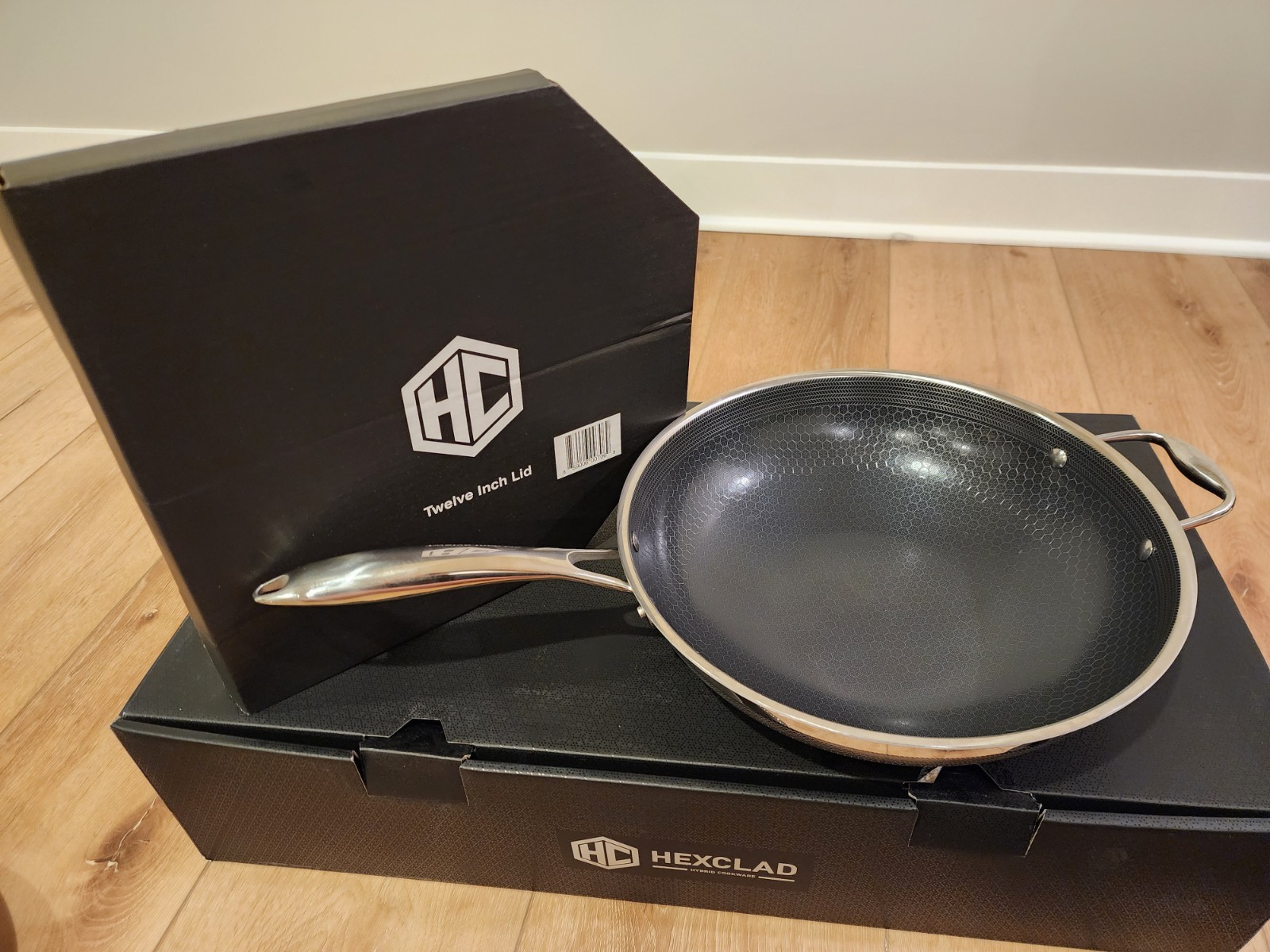HexClad Hybrid 7-Piece Cookware Fry Pan Set 8” 10” 12” Inch W/ Lids & 12” Wok