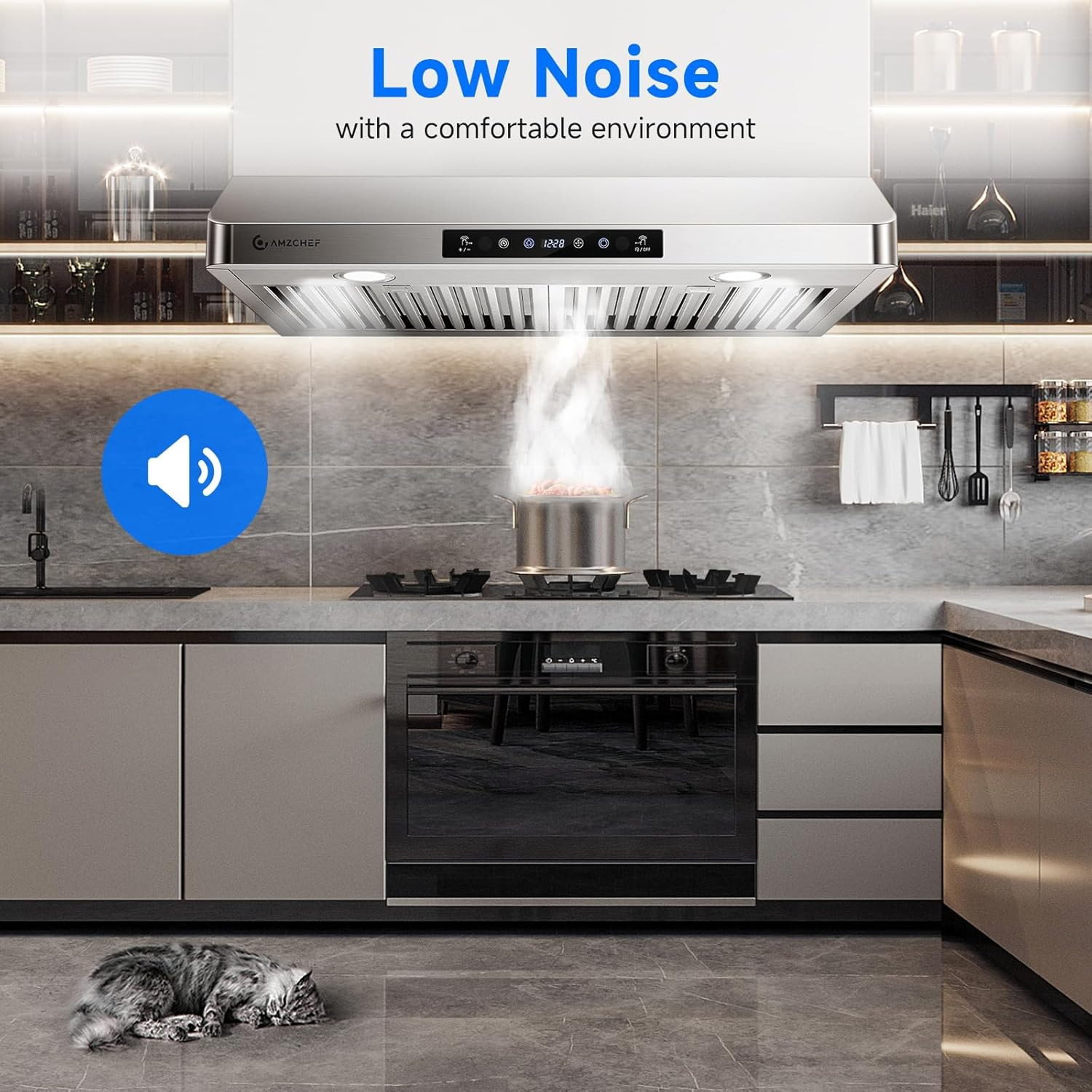 under Cabinet Range Hood 30 Inch, 750CFM Stainless Steel Kitchen Stove Vent Hood