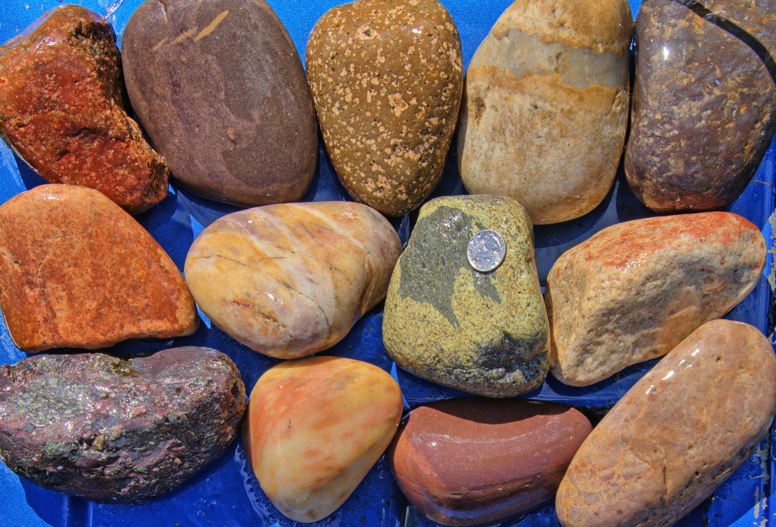 30 lbs Lot #1 Large Colorful River Rocks Water Feature Aquarium Landscape