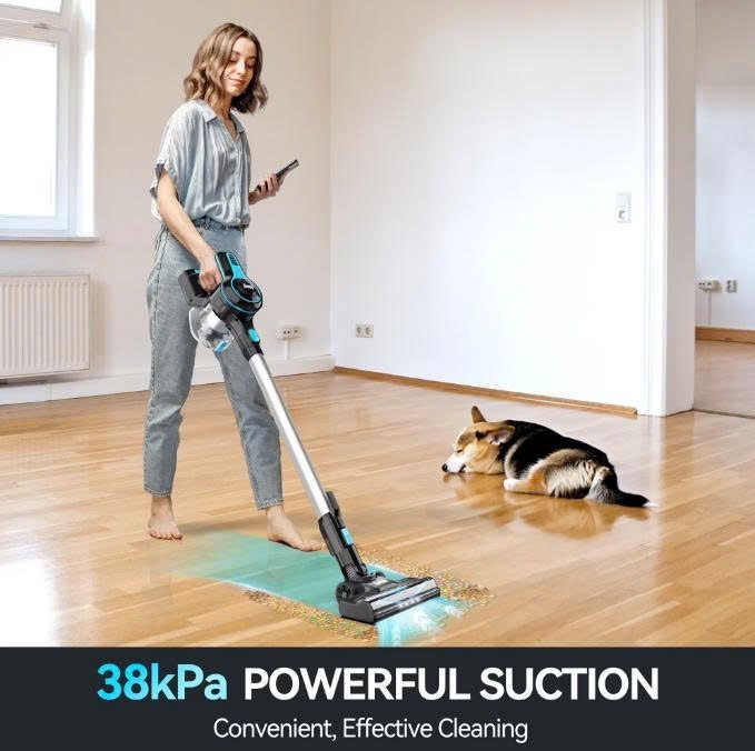INSE Cordless Vacuum Cleaner for Home,Upgraded 38kPa/50Mins
