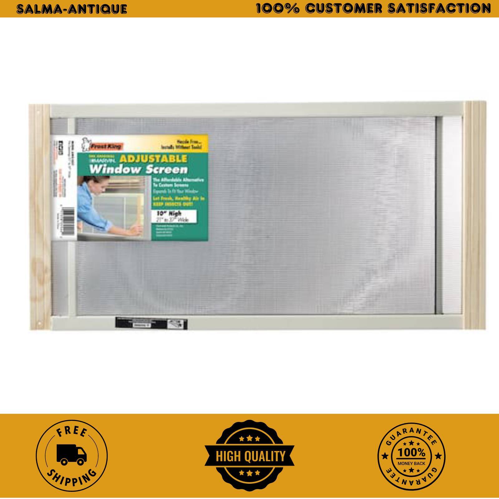37 in. x 10 in. Grey Aluminum Adjustable Window Screen