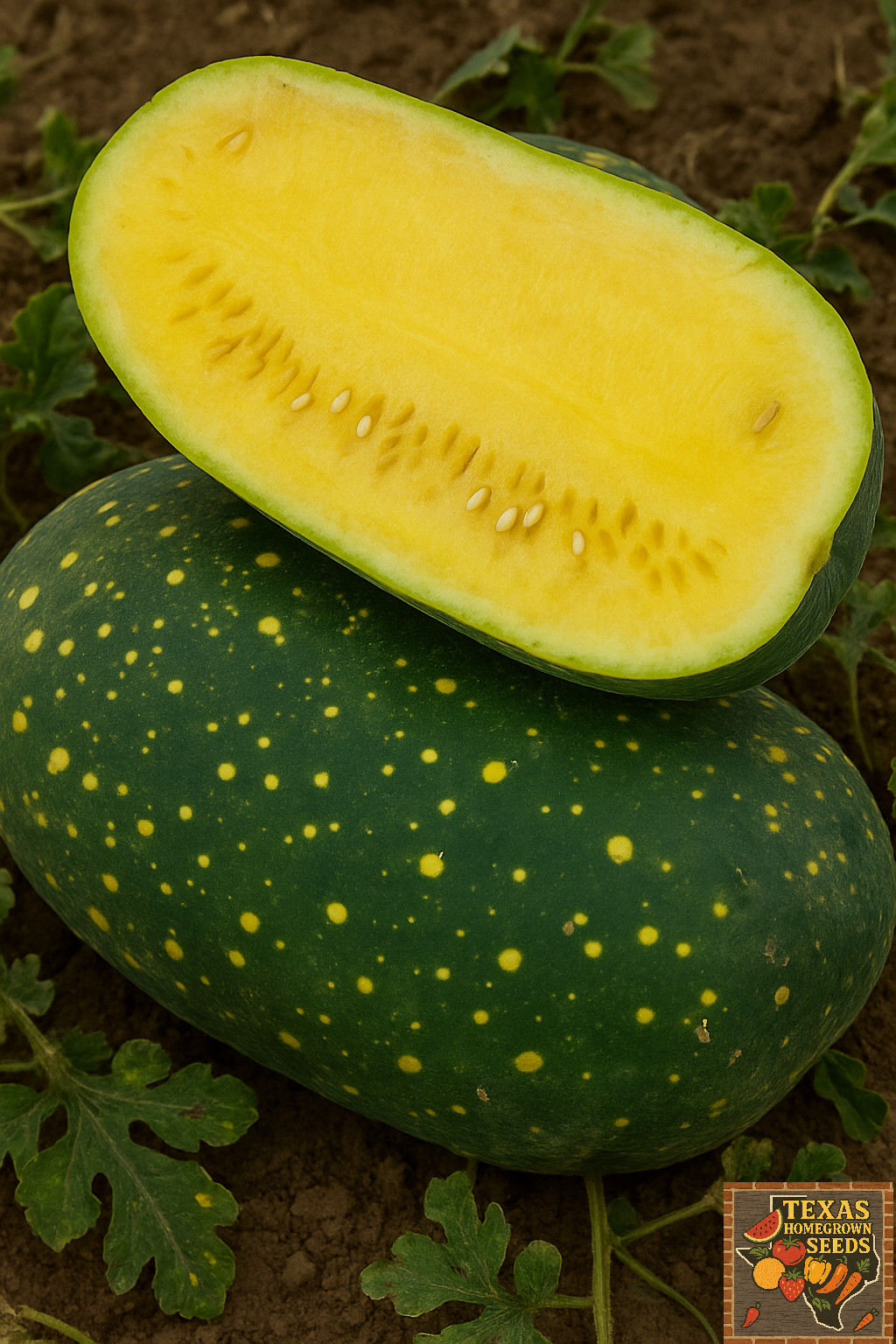 20 Rare Yellow Moon And Stars Watermelon Seeds – Beautiful & Sweet 20-25LB Melon