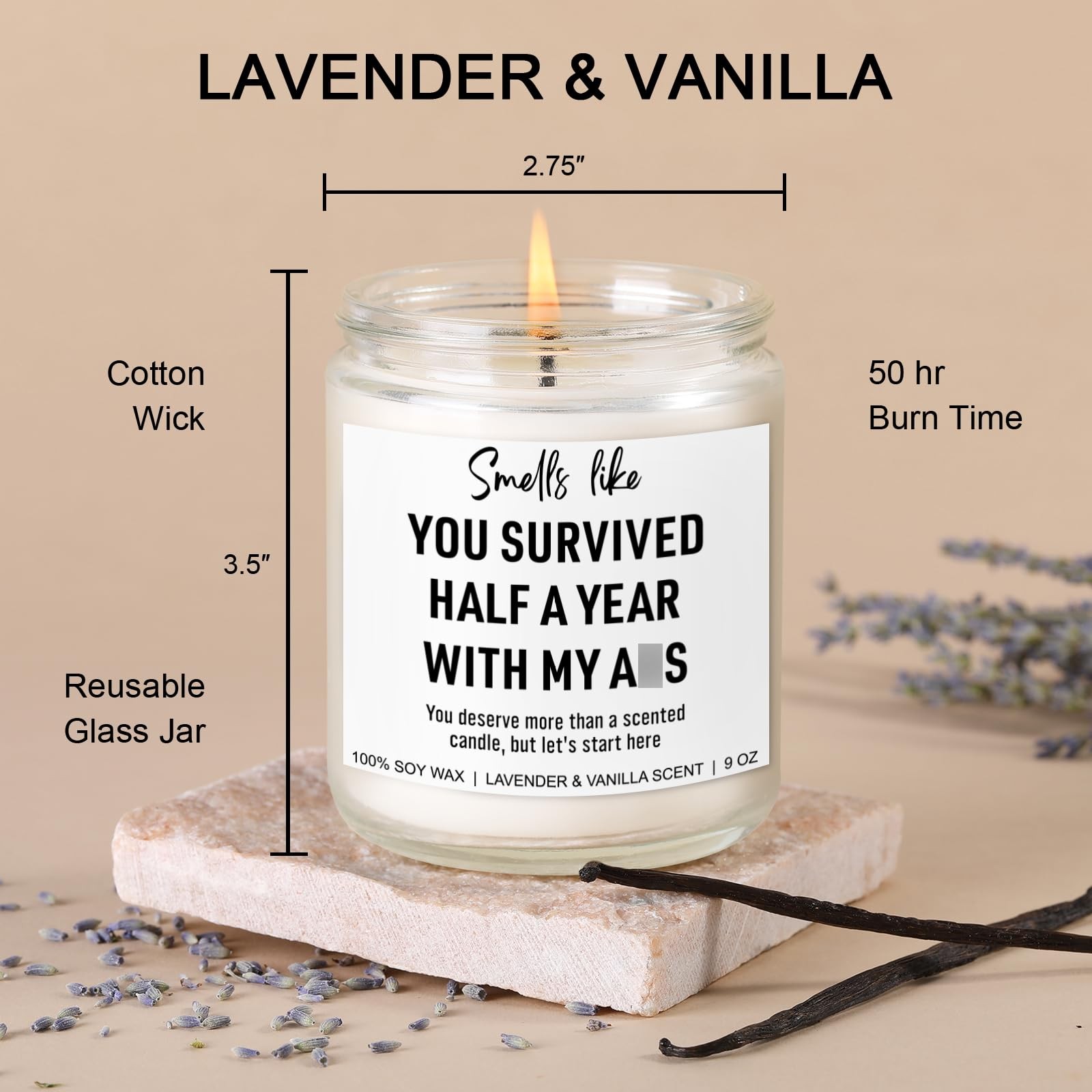6 Month Anniversary Candle for Boyfriend Girlfriend – 6 Months Wedding Annive
