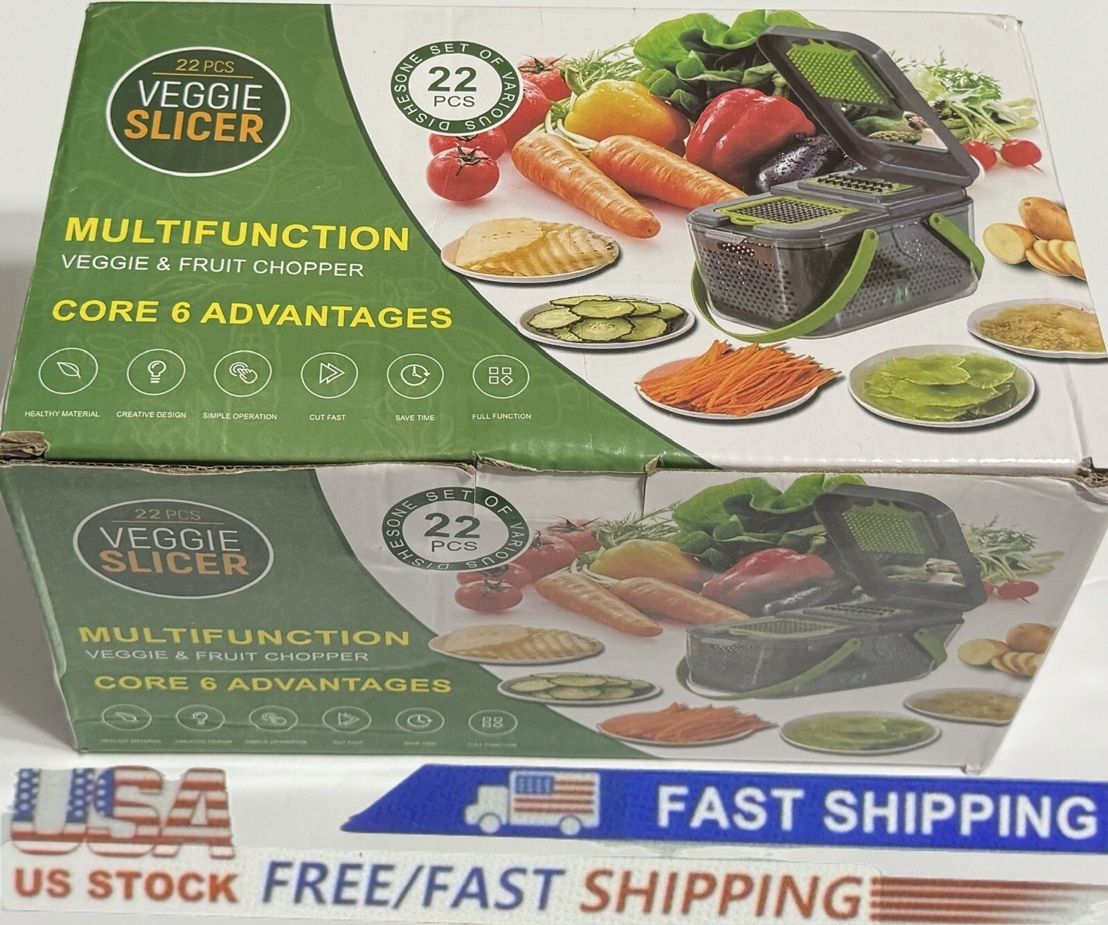 22 In 1 Vegetable Fruit Chopper and Slicer,Kitchen Food Cutter and Dicer/US