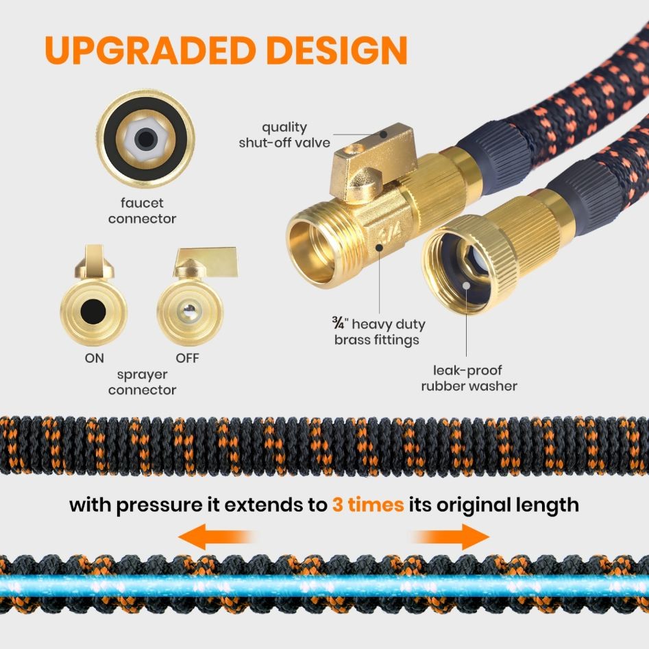 Outdoor Expandable Flexible Garden Water Hose Magic Pipe 25/50/75/100/150ft
