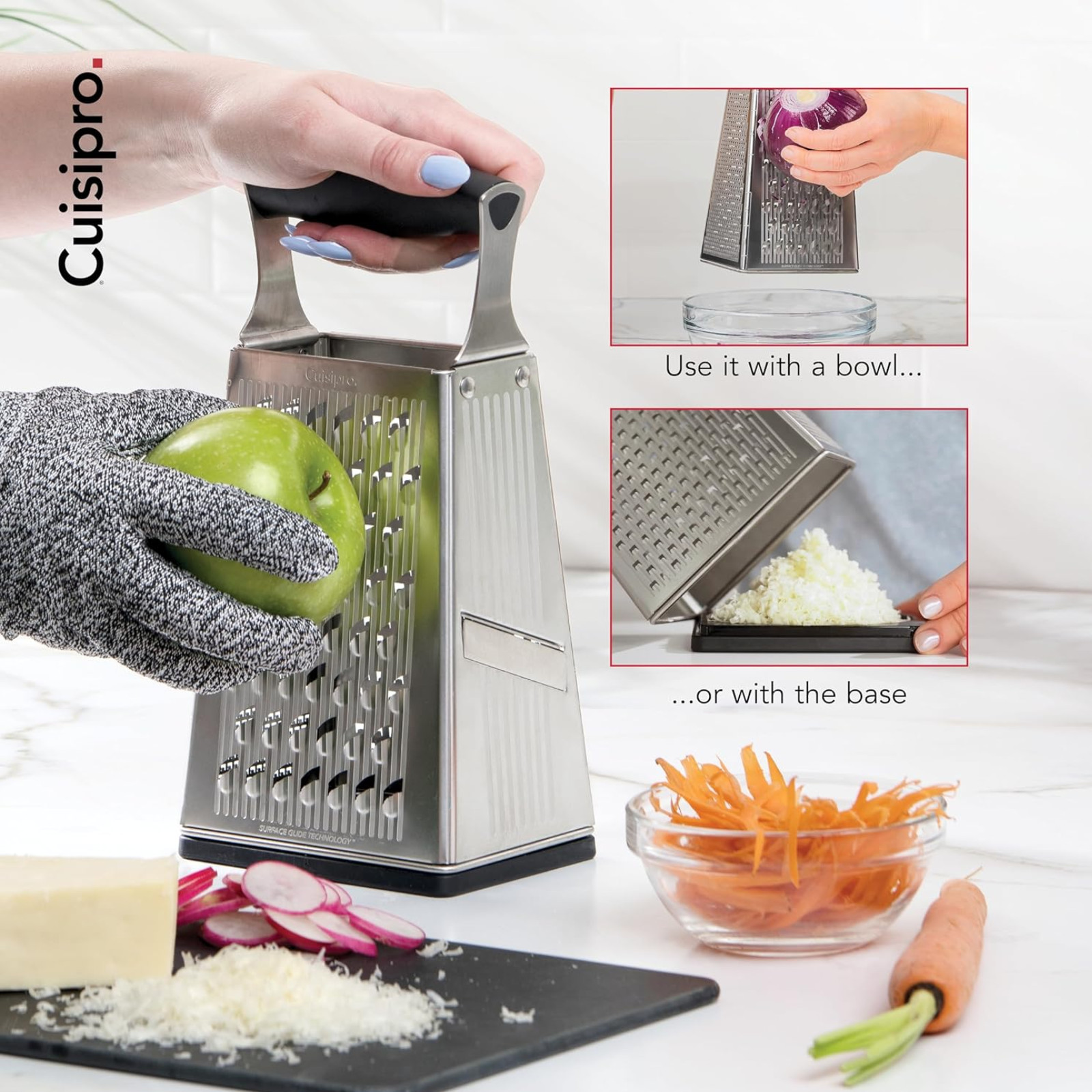 Cuisipro 4-Sided Box Professional Kitchen Grater Stainless Steel