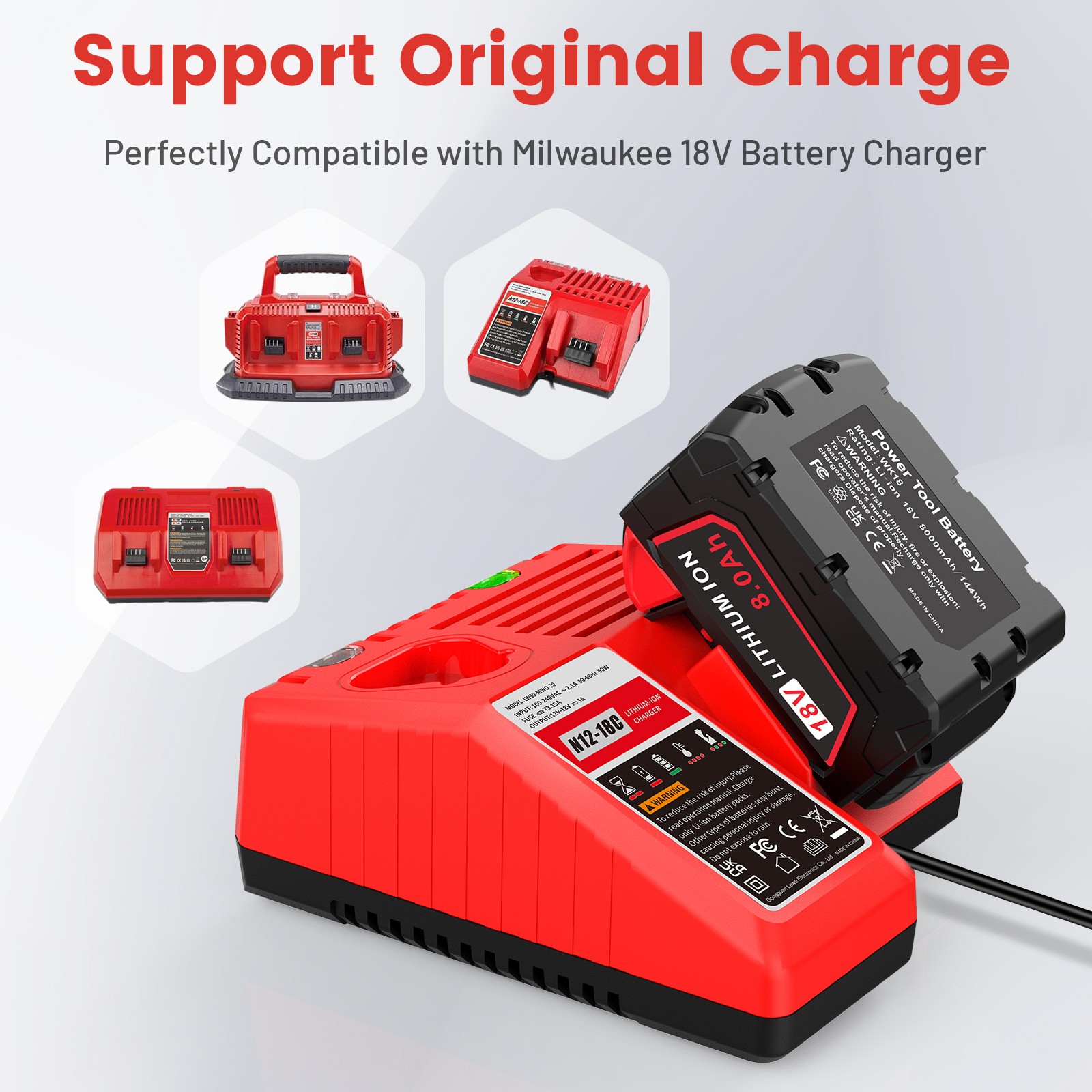 2PACK For Milwaukee for M18 6.0AH Battery Lithium Extended Capacity 48-11-1860