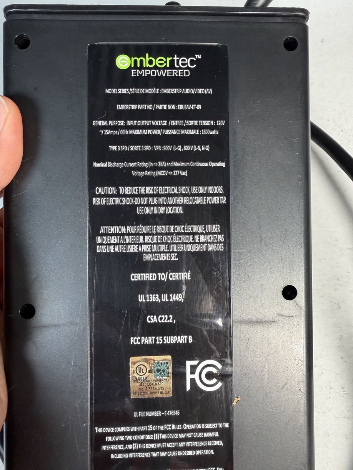 Emberstrip AV+ Smart Surge Protector Power Strip Active Powerdown Tested