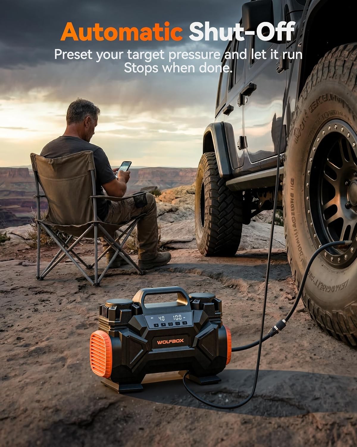 WOLFBOX Air Compressor Offroad Air Compressor, 150 PSI Heavy Duty Tire Inflator
