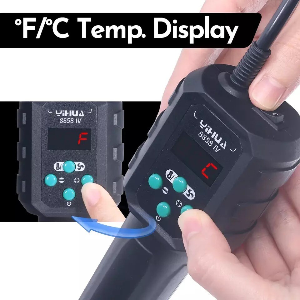 YIHUA 8858-IV 700w Hot Air Gun Kit Heat Gun Adjustable Temperature LED