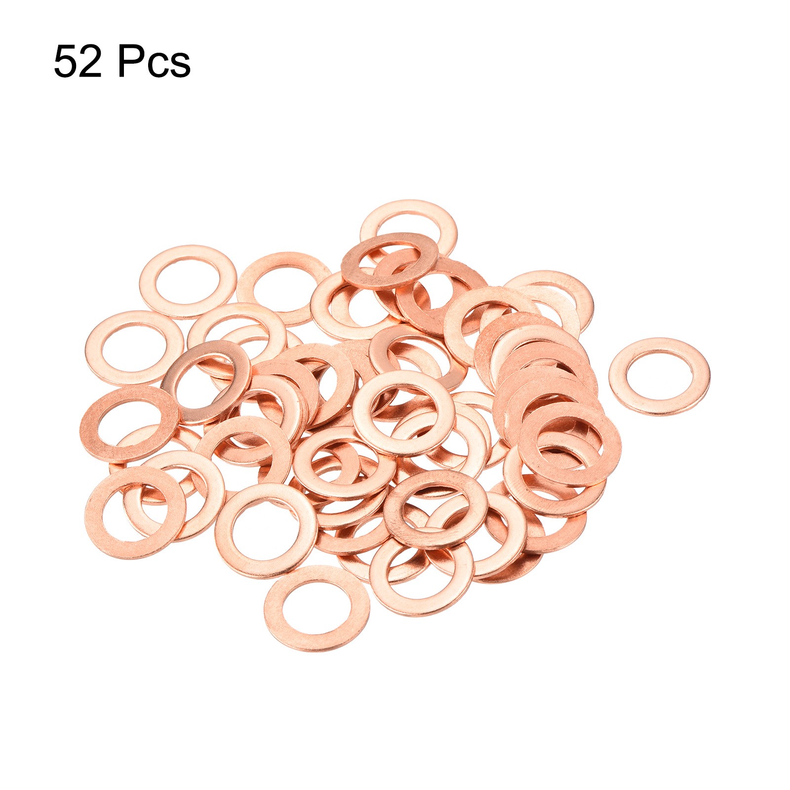 52 Pcs Flat Copper Washers 10x16x1mm Copper Flat Sealing Ring Washers