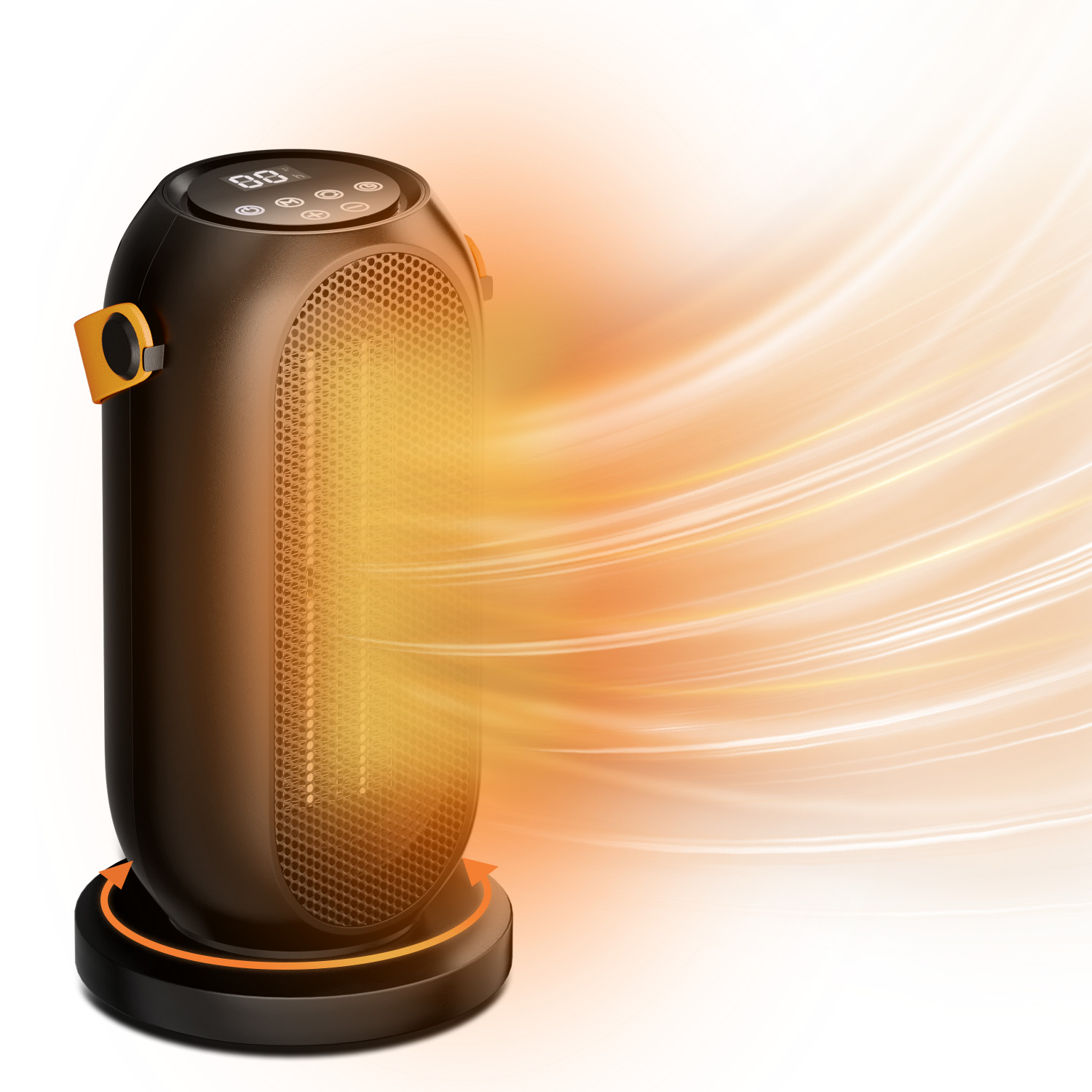 [LCD SCREEN+HANDLE] Electric Space Heater Adjustable 1500W Coil Heating Fan Home