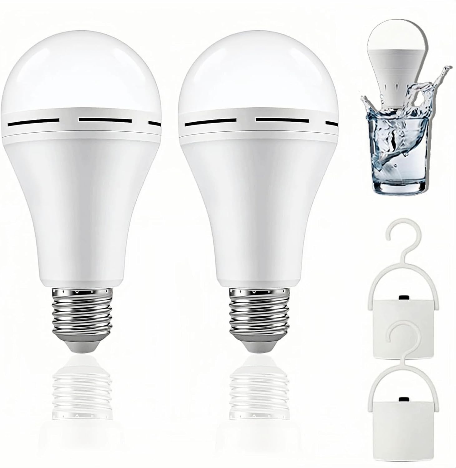4 Pack Self Charging Emergency LED Light Bulbs for Power Outage