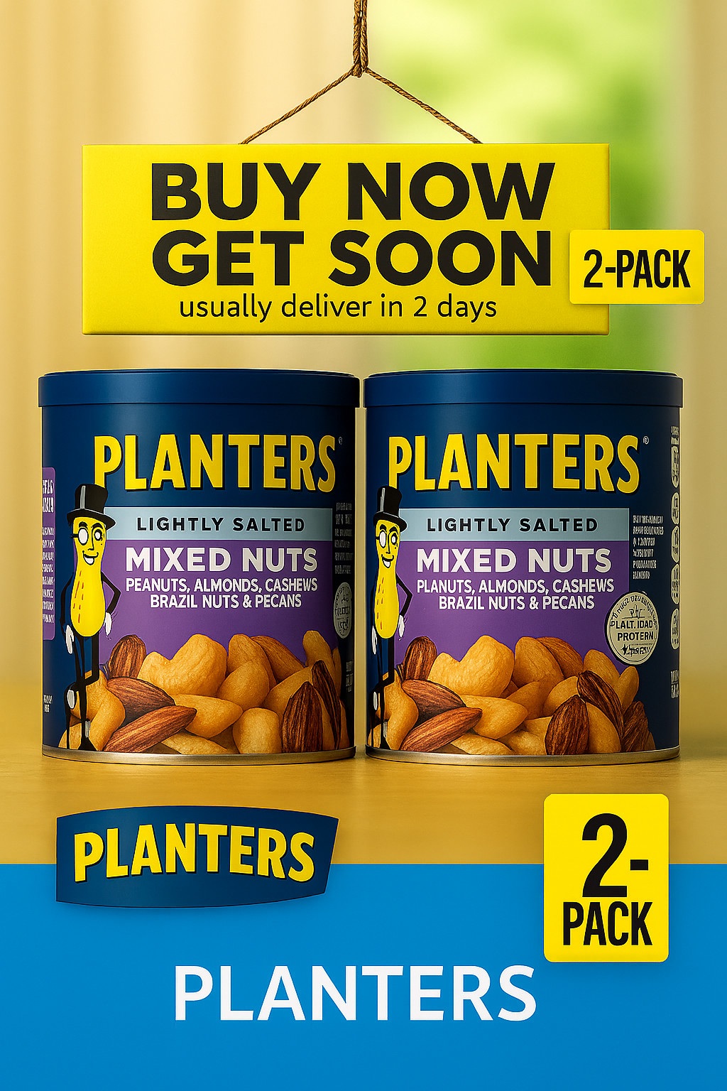 Planters Deluxe Mixed Nuts with Hazelnuts, Plant Based Protein, 10.3 oz Caniste
