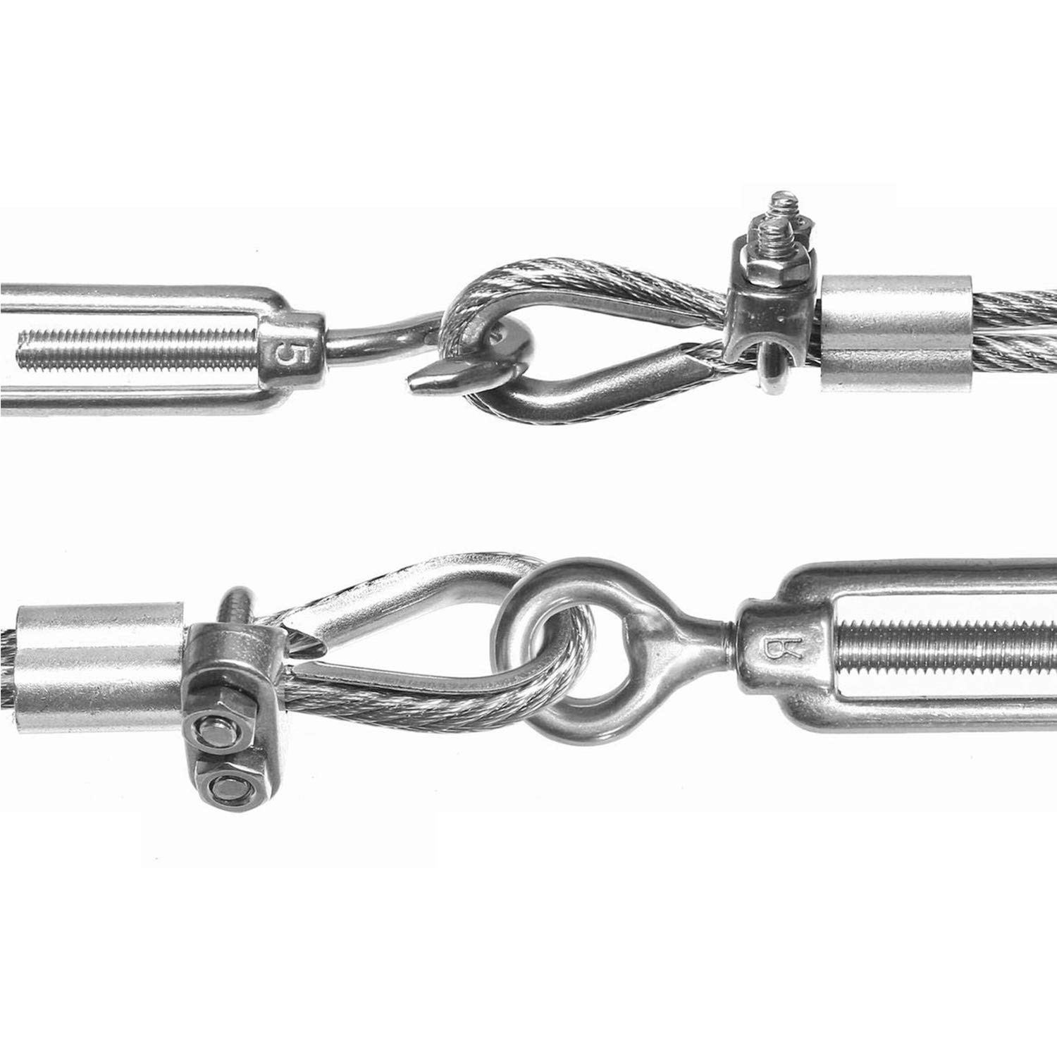 1/4 Inch 6mm Wire Rope Clamps Clip 304 Stainless Steel Cable Clip Fastener 12…