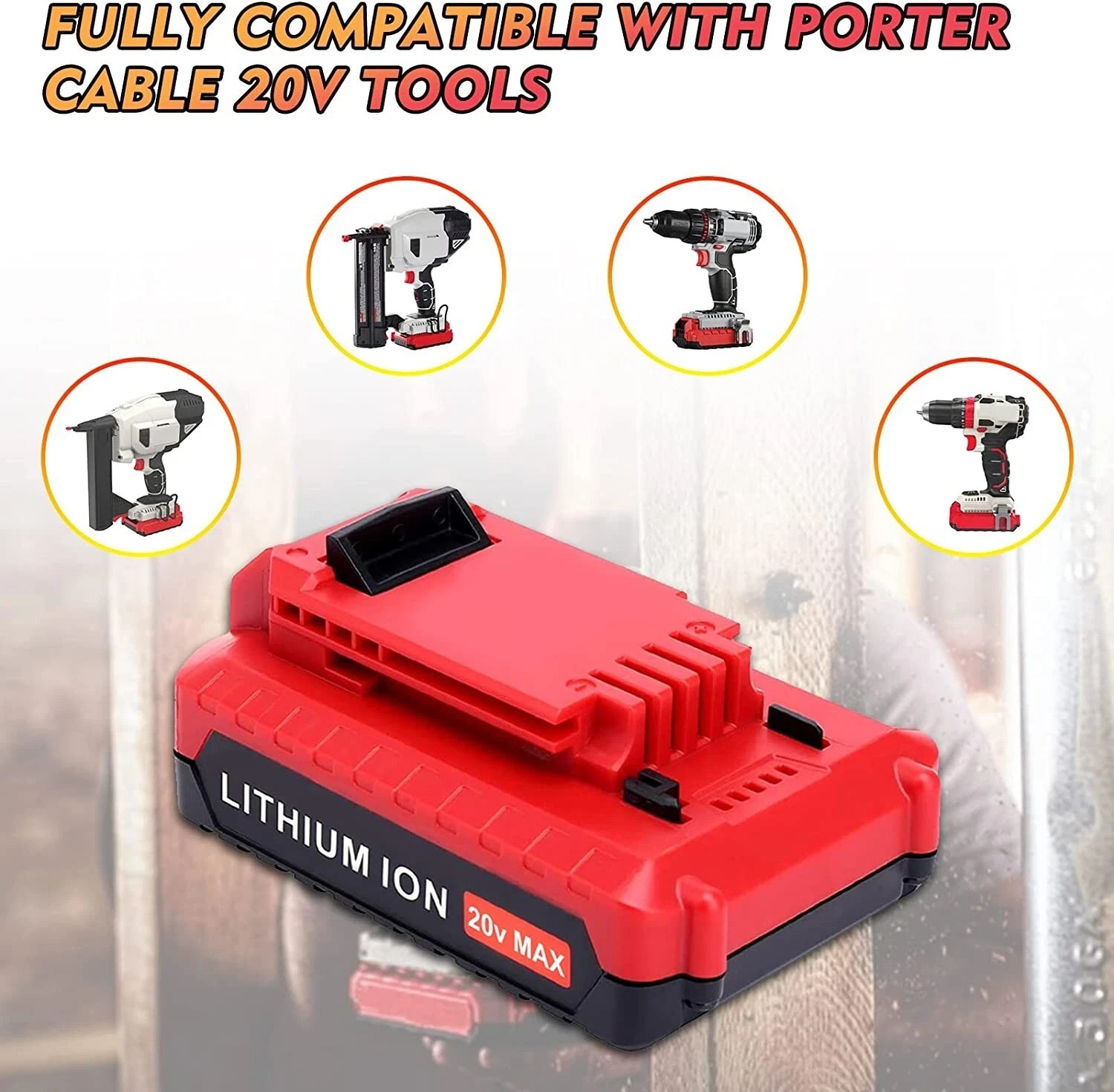 2PACK for PORTER CABLE 20V 20 Volt Lithium Battery /Charger Max PCC680L PCC685L