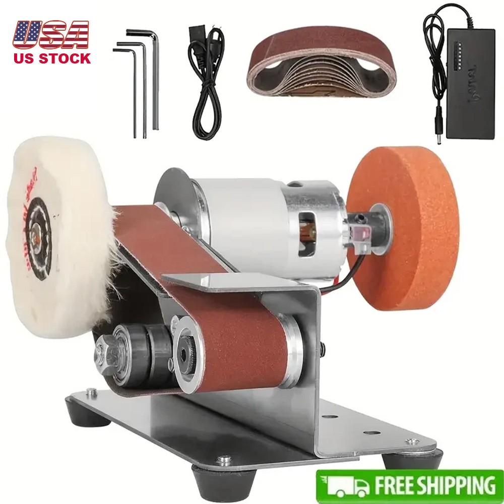 Mini Electric Grinder Belt Sander Polishing Grinding Knife DIY Sharpener Machine