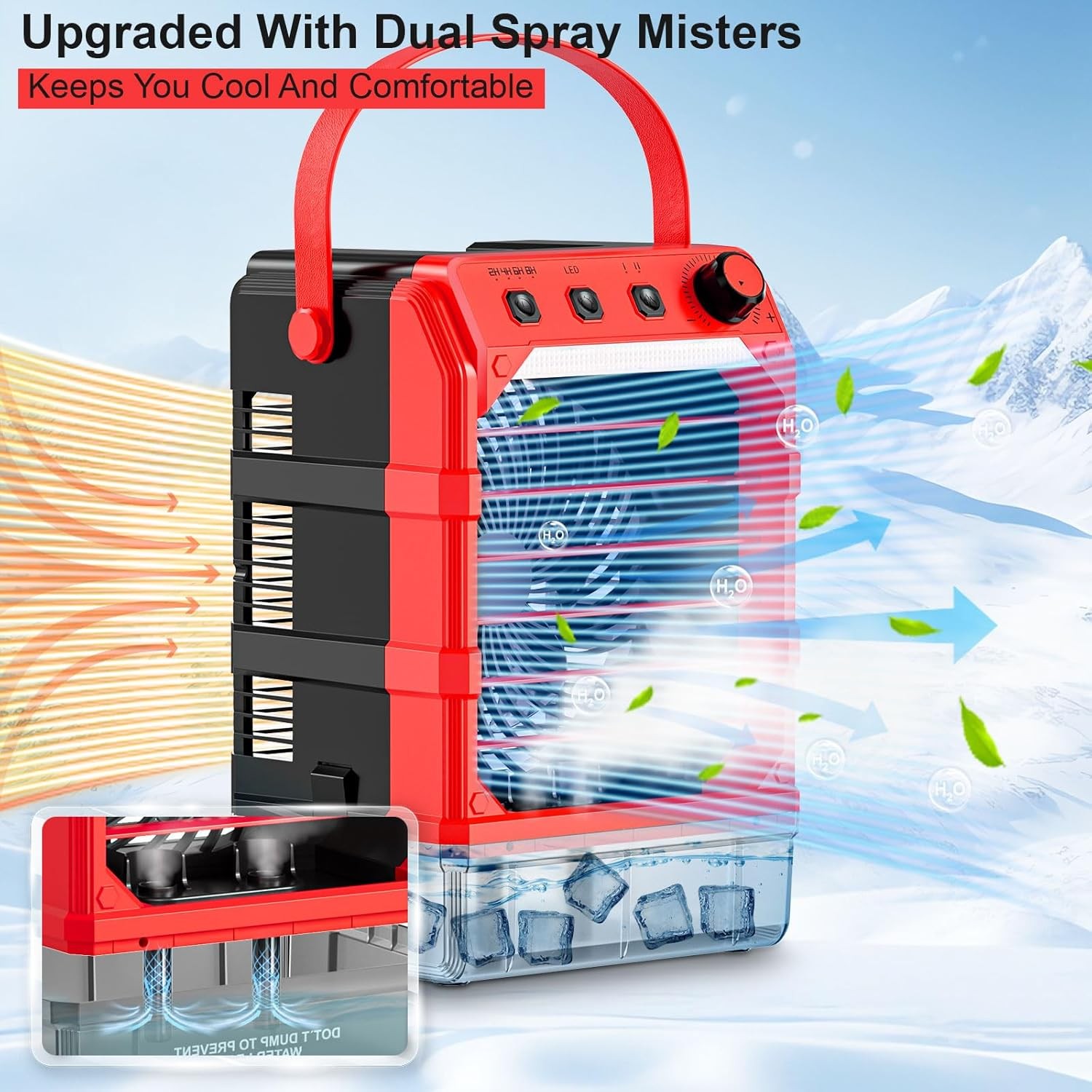Portable Misting Fan Compatible For Milwaukee 18V Battery(NO Battery Water