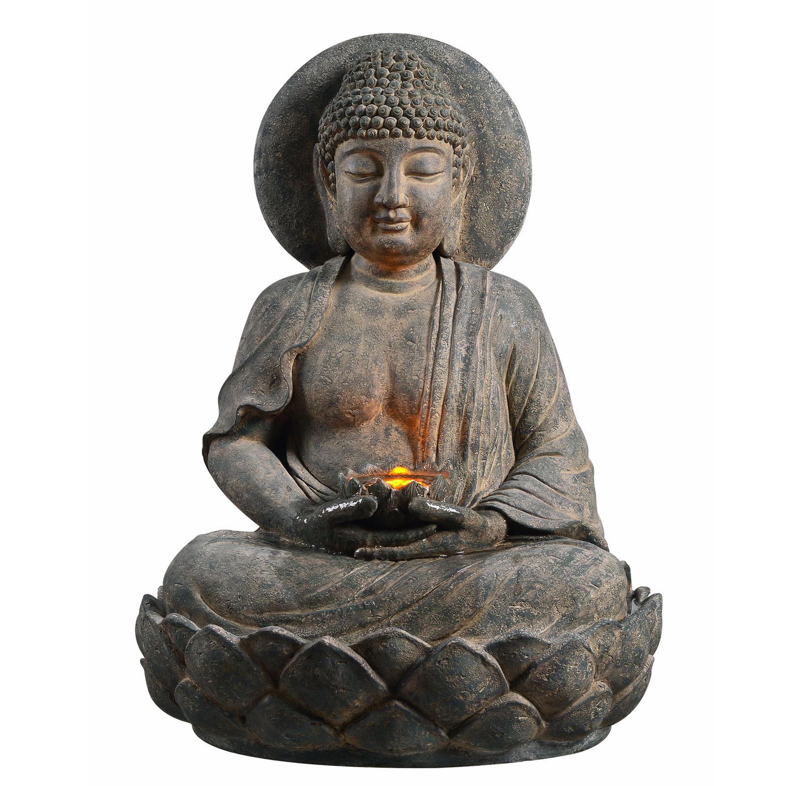 Teamson Home 28.35″ Buddha Water Fountain with LED Lights