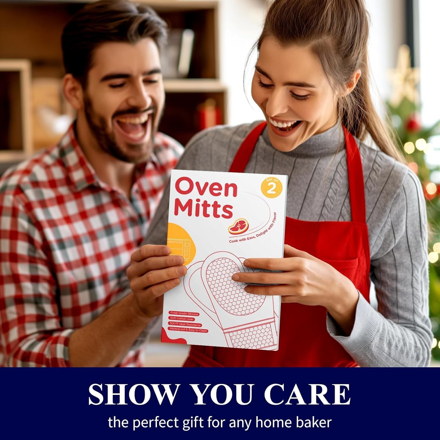 Silicone Oven Mitts Set of 2 – Heat Resistant, Non-Slip & Easy to Clean