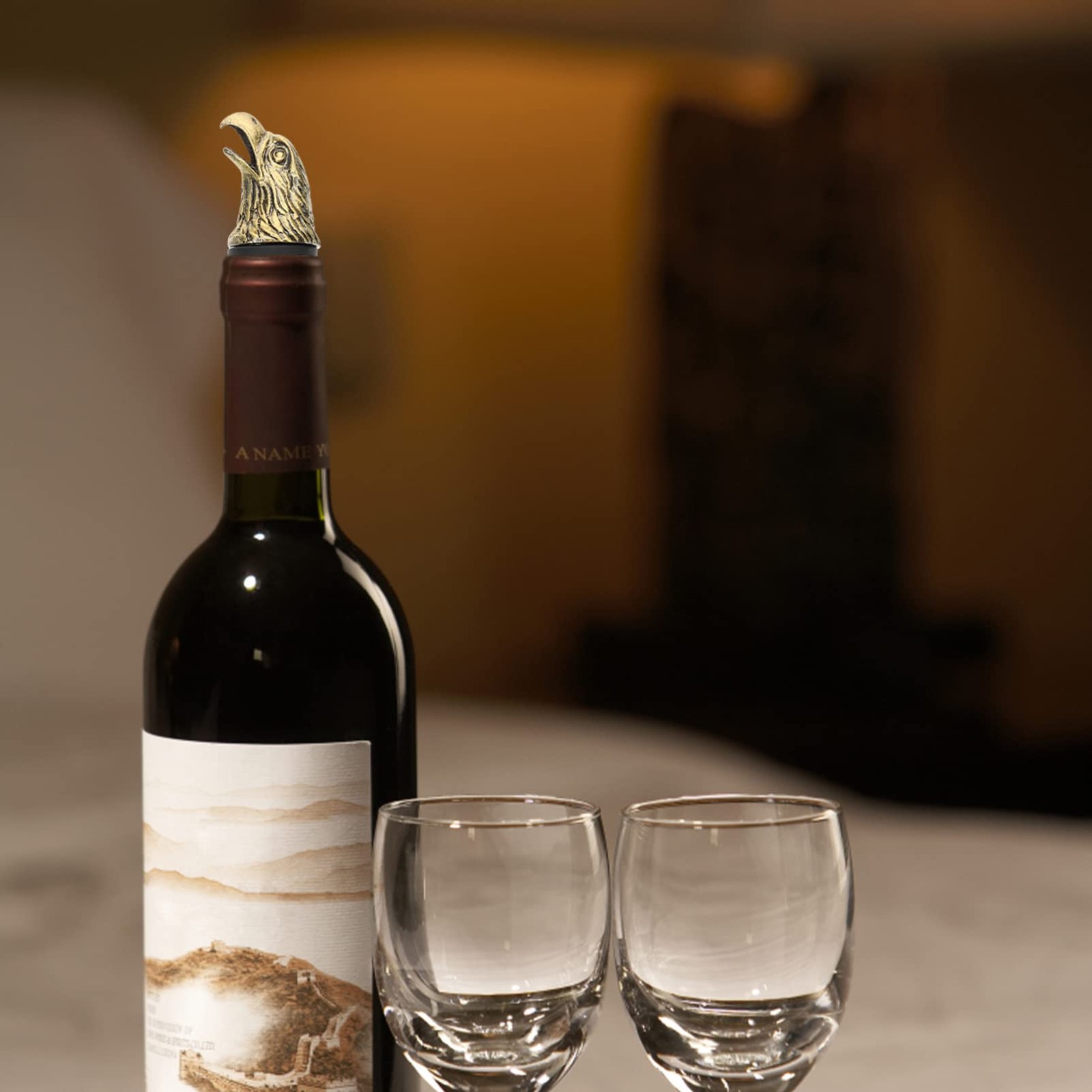 Kichvoe Eagle Head Wine Pourer Reusable Alloy 10.00X3.00X3.00CM, Golden