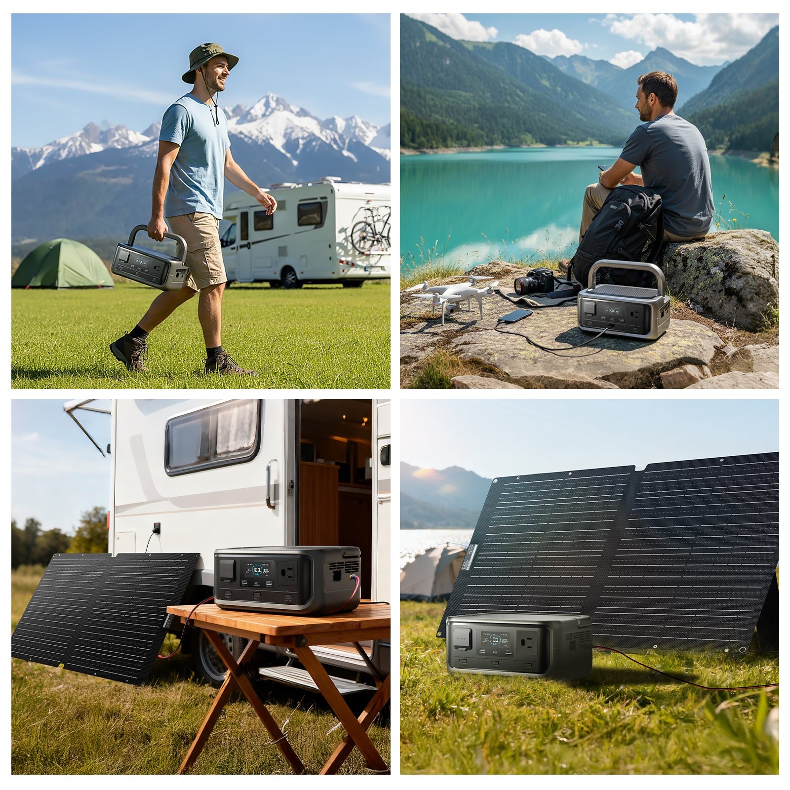 ALLPOWERS Portable Power Station 300W Solar Generator Backup Lithium Battery AC