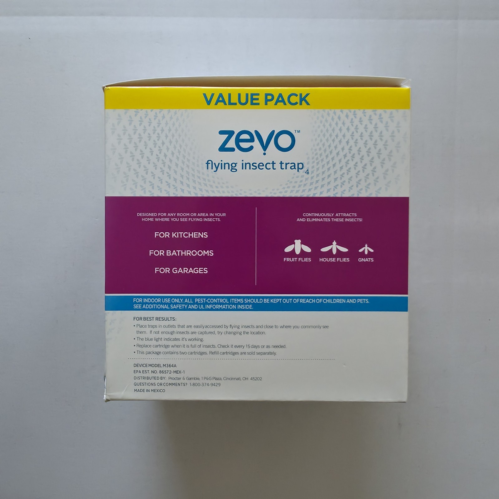 Zevo – Flying Insect Trap Value Pack – 2 Plug-in Devices + 2 Refill Cartridges