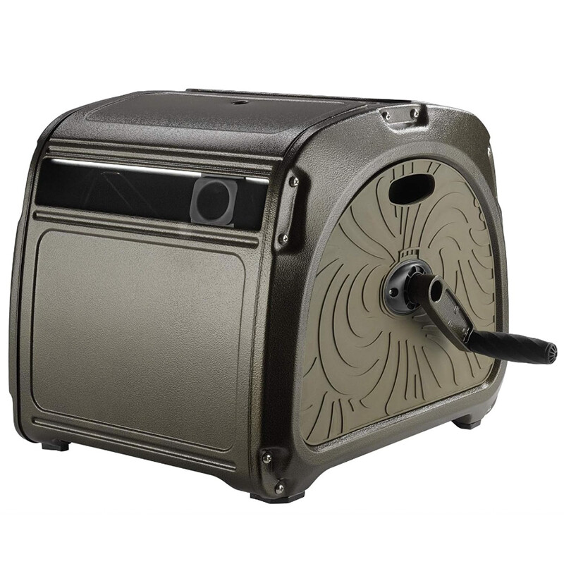 Giraffe Tools Metal Garden Hose Reel Box Heavy Duty Reel Hose Hideaway Storage