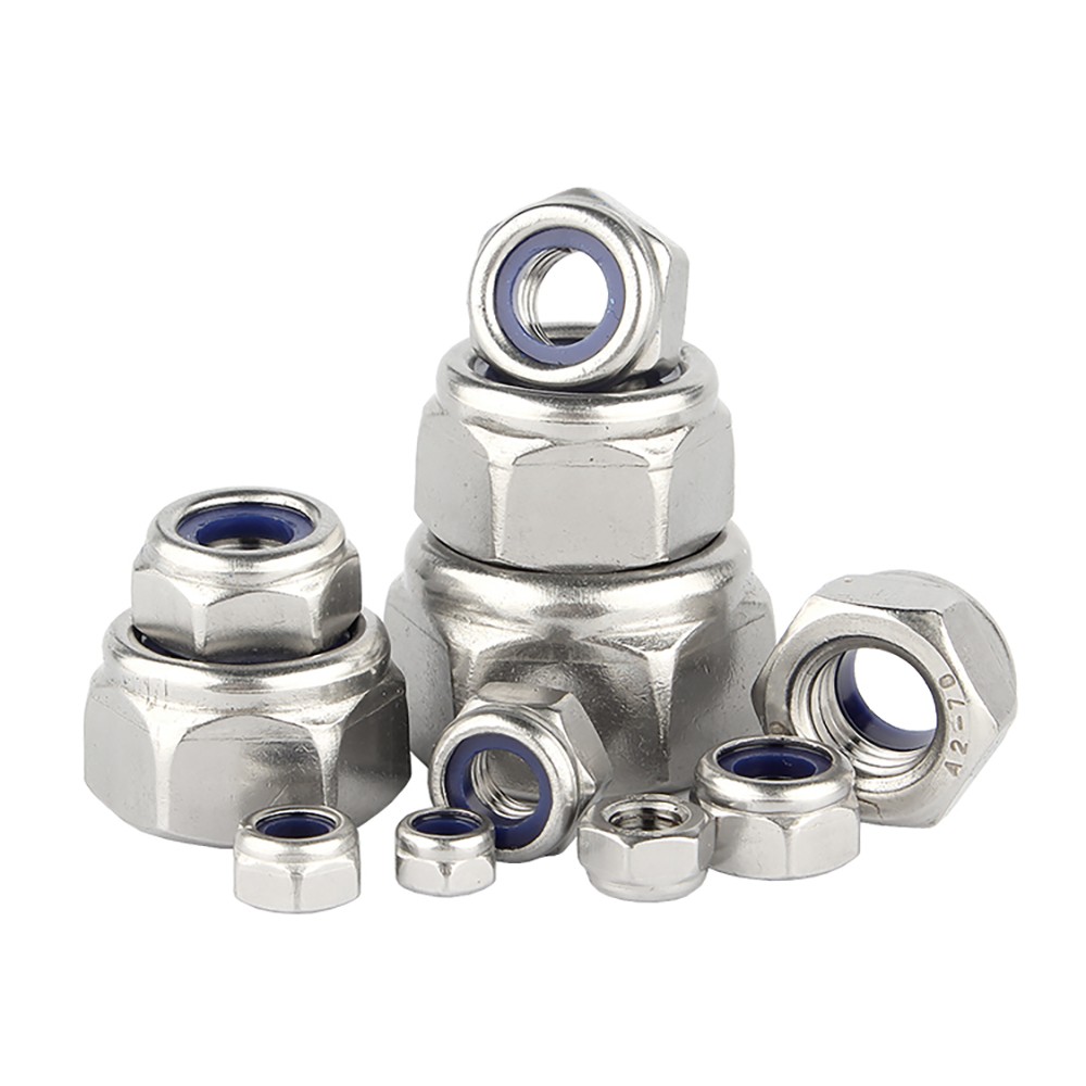 UNC Stainless Steel Nylon Insert Hex Lock Nuts Nylock 4,6,8,10,1/4,5/16,3/8,1/2″