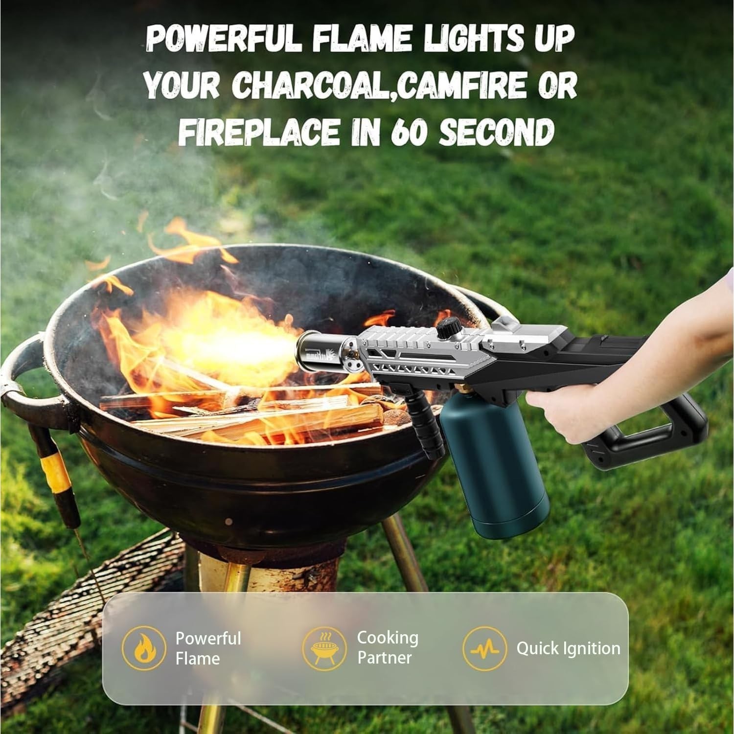Powerful Grill Torch Gun | Propane Torch Gun, Adjustable Flamethrower | Blowtorc