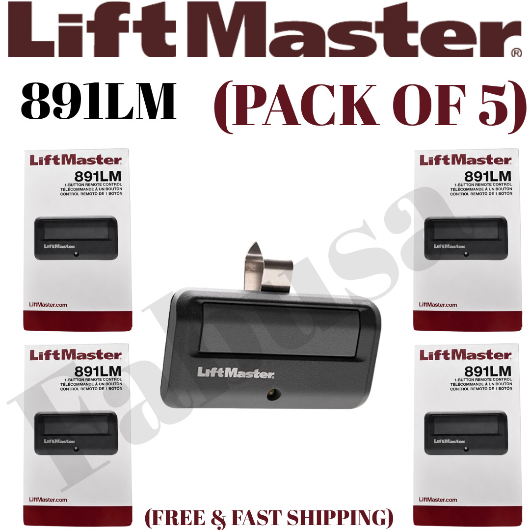 LiftMaster 891LM 1 Button Garage Door Opener Remote Control pack of 5